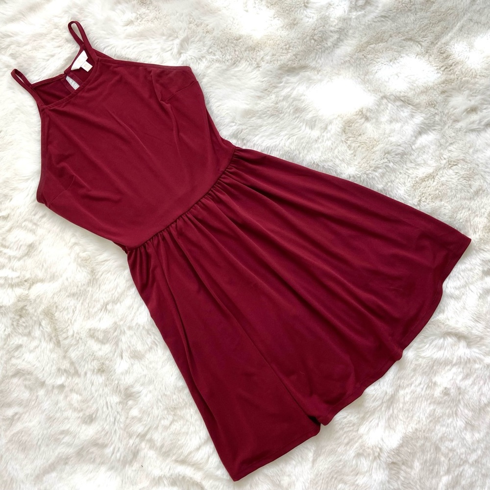 Charming Charlie Simple Burgundy Dress